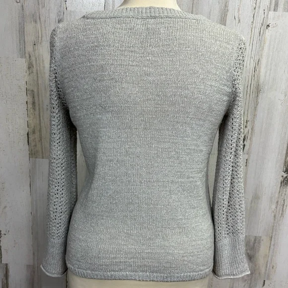 LOFT Crochet Sleeve Sweater - Picture 4 of 7